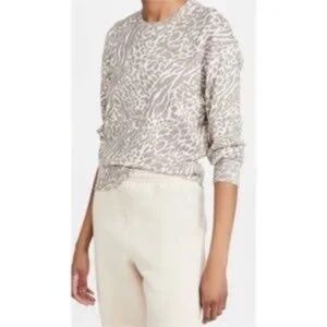 Rails Ramona Sweater Sweatshirt Mix Animal Print Beige Cream Cotton Blend